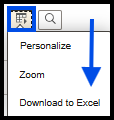 "Grid Action Menu - Download to Excel link"