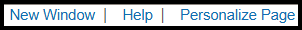 "Links to New Window, Help, and Personalize Page"