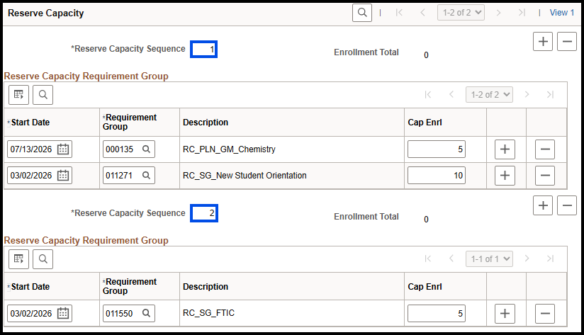 "Reserve Capacity Sequence-View All"