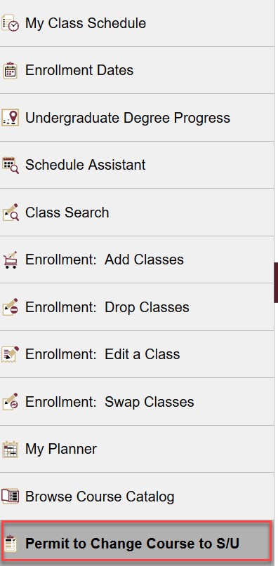 Permit to Change Course to S/U Link